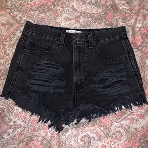 Abercrombie High Rise Black Jean Shorts